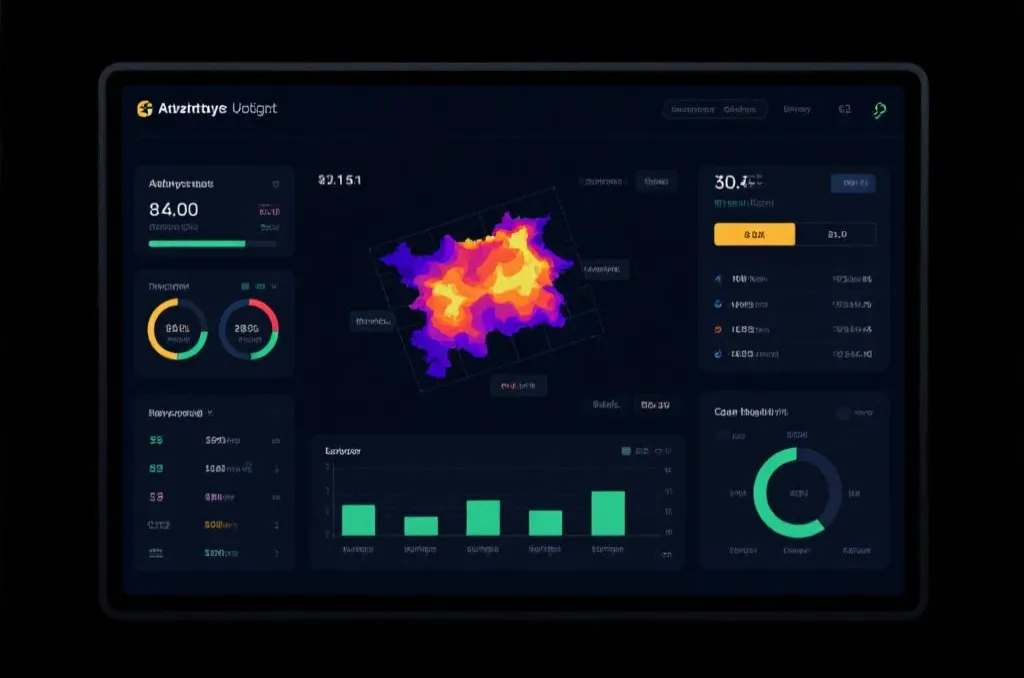 Sleek digital sports analytics dashboard displaying real-time match statistics and tactical graphs on tablet screens